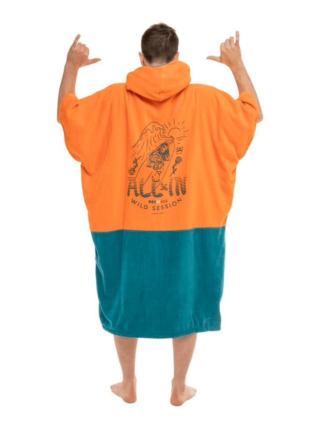 All In Changing Robe Tiger Orange beach poncho